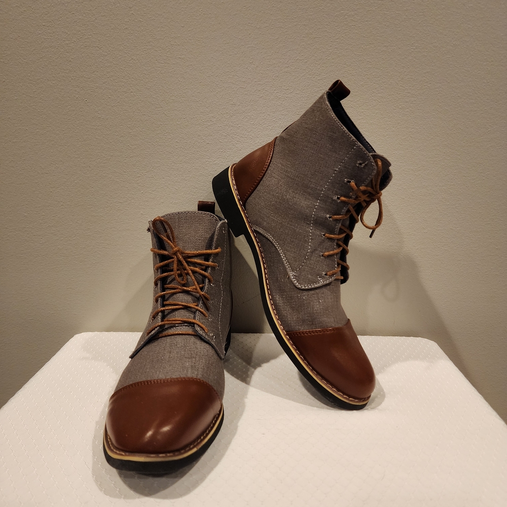 Elegant Brown and Gray Chukka Boots for Men